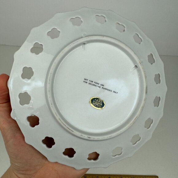 Vtg Alaska USA Souvenir Decorative Plate Dish Gold Accent Imagery Wildlife 7inch - Picture 9 of 12